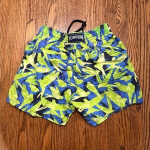 Vilebrequin Bright Lime Green and Royal Blue Swim Shorts